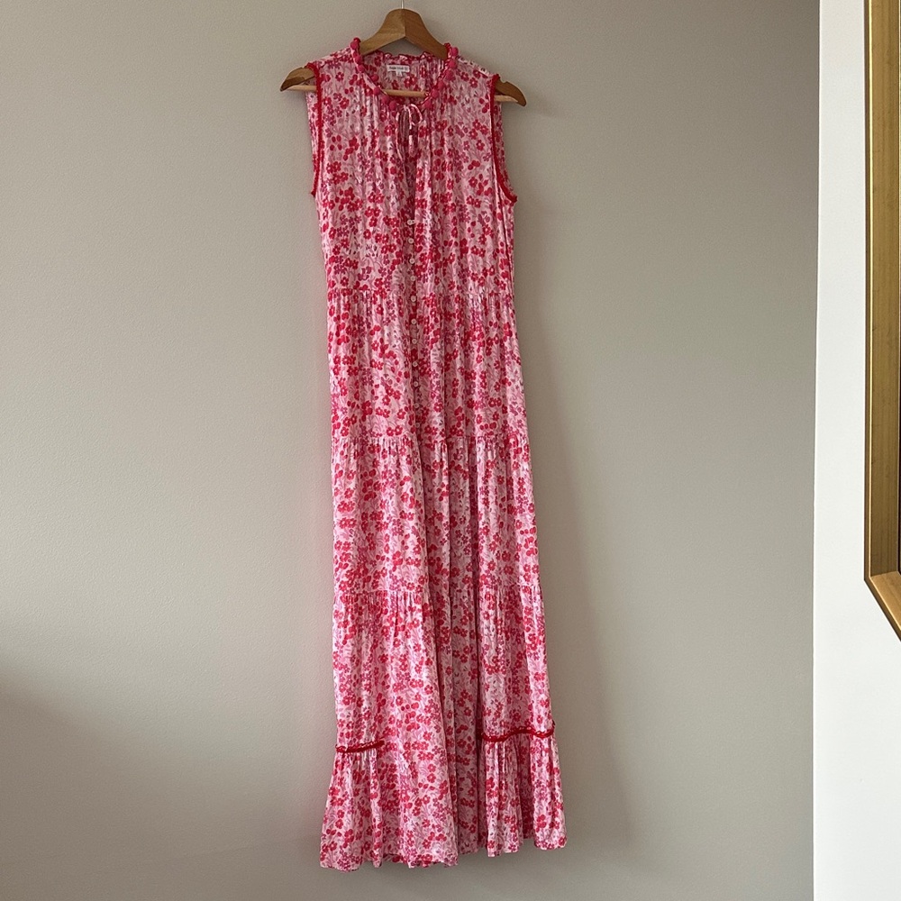 Poupette St Barth Long Dress Clara Floral Sleeveless Maxi Size Small